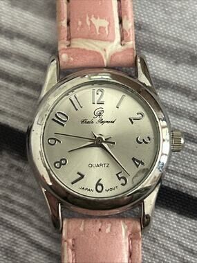Charles Raymond Silver Tone Pink Band Women’s Quartz Watch